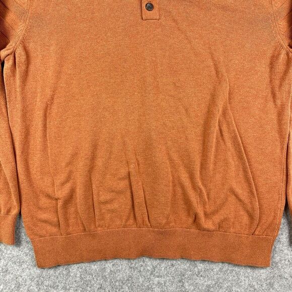 Banana Republic Sweater Mens XXL 2XL Orange Shawl Button Collar Preppy Pullover - Picture 9 of 15